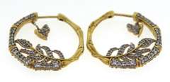 Sterling Silver Leaf Hoop Earrings