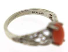 Sterling Silver Coral Ring