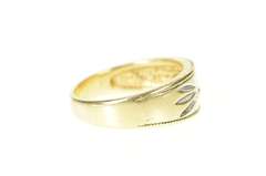 10K Yellow Gold Men's Diamond Cross Christian Faith Grooved Ring