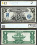 $2 1899 SILVER CERTIFICATE Fr. 258 MINI PORTHOLE PCGS-B Ch Unc 63 BLUE SEAL