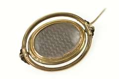 Gold Filled Victorian Black Onyx Spinning Mourning Hair Pin/Brooch