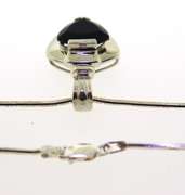 Sterling Silver Amethyst Heart Italian Necklace