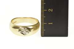 14K Yellow Gold Retro Simple Diamond Solitaire Men's Wedding Ring