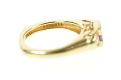 14K Yellow Gold Princess Syn. Pink Sapphire CZ Statement Ring