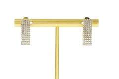 10K Yellow Gold 0.81 Ctw Squared Diamond Encrusted Oval Hoop Earrings