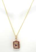 Favorite Square Ruby and Diamond Necklace