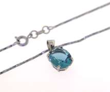 Sterling Silver Blue Topaz Necklace