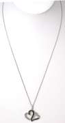 Sterling Silver White & Black Diamond Necklace