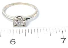 Sweet 0.12CT Solitaire Diamond Ring with Enhancer in 14KT White Gold