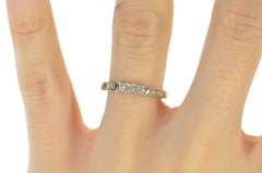 14K White Gold 0.25 Ctw Three Stone Promise Engagement Ring