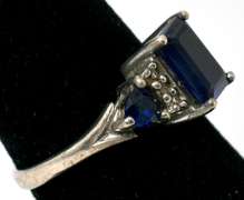 Sterling Silver Blue CZ Ring