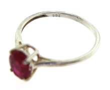 Sterling Silver Opal And Pink Saphires Ring