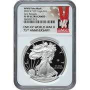 2020-W Silver Eagle WWII V75 PF69 NGC ER