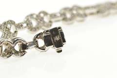 14K White Gold 1.68 Ctw Diamond Encrusted Figure 8 Link Bracelet