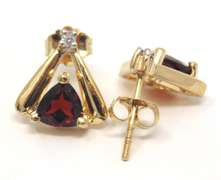 Wonderful Lot of Garnet w Diamond Accent Necklace & Earrings