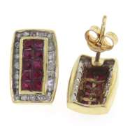Fancy Insv Set Ruby & Diamond Earrings