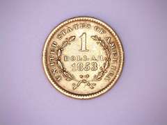 1853 Type 1 US Gold $ 1 Dollar