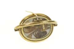 Gold Filled Hair Clothing Victorian Spinning Mourning Pin/Brooch