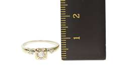14K White Gold 1940's Three Stone Diamond Engagement Ring