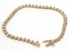 Popular Diamond Accent S Link Yellow Gold Bracelet
