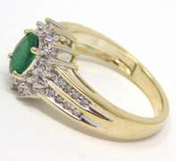 Stunning Yellow Gold Emerald & Diamond Halo Ring