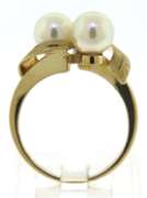 Elegant 6.5mm Double Pearl Ring