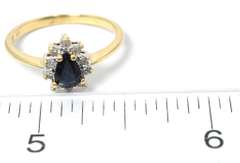 Dainty Sapphire & Diamond Ring in Yellow Gold