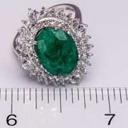 Gorgeous Emerald & Sapphire Ring in Sterling