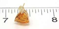 Great Yellow Gold Citrine Trillion Stud Earrings