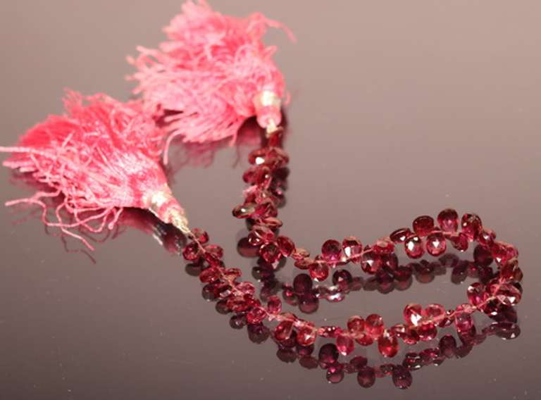 Premium 52.48ct full violet Rubellite Tourmaline strand