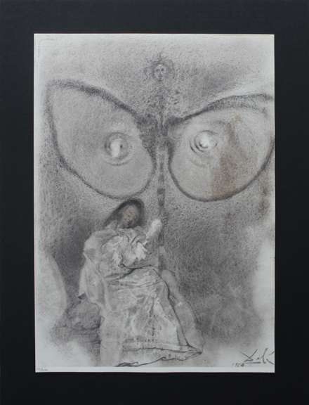 SALVADOR DALI ORIGINAL LITHOGRAPN IN COLORED FROM BIBLE SERIES  GLORIA VULTUS MOYSI 1969  DALI ANTEQUAM EXHIRES DE VULVA SACTIFICAVITE