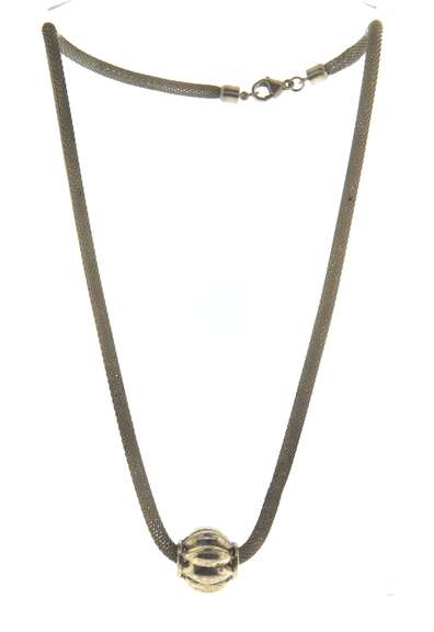 Vintage Sterling Silver Popcorn Chain With Center Ball