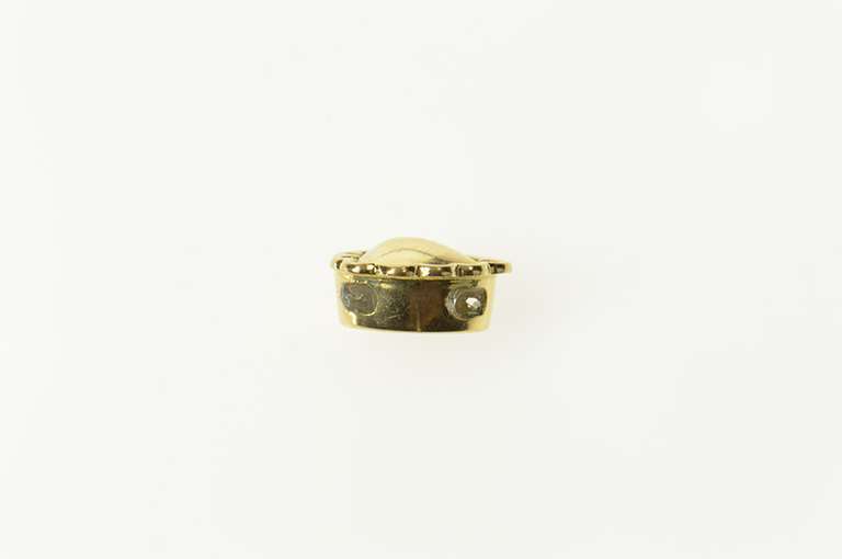 10K Yellow Gold Retro Puffy Heart Slide Bracelet Charm/Pendant