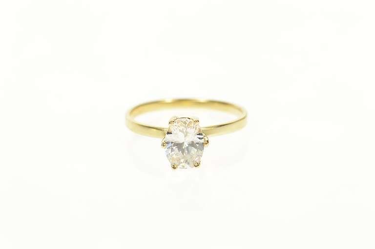 14K Yellow Gold Classic Oval Solitaire Travel Engagement Ring