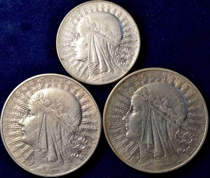 Lot Of 3 Polish Silver Coins, Circulated.
