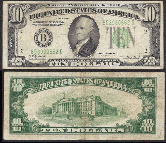 $10 1934-A FRN New York District