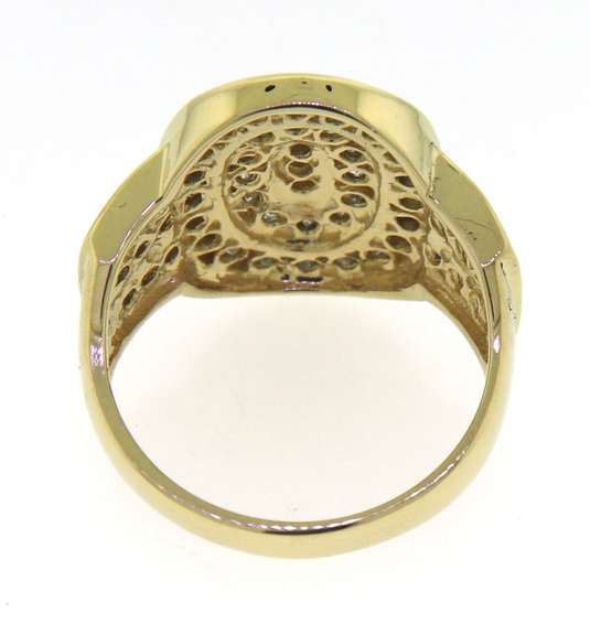 Charming Yellow Gold Diamond Signet Style Ring