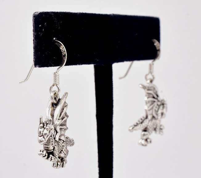 Dragon Sterling Silver Dangle Earrings