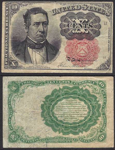 5th Issue 10 Cent Fractional Currency Fr.1265