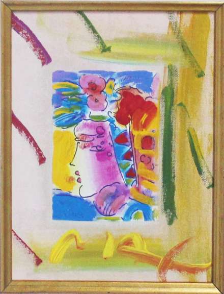ORIGINAL PAINTING BY PETER MAX BLUSHING BEAUTY  MAX BLUSHING BEAUTY