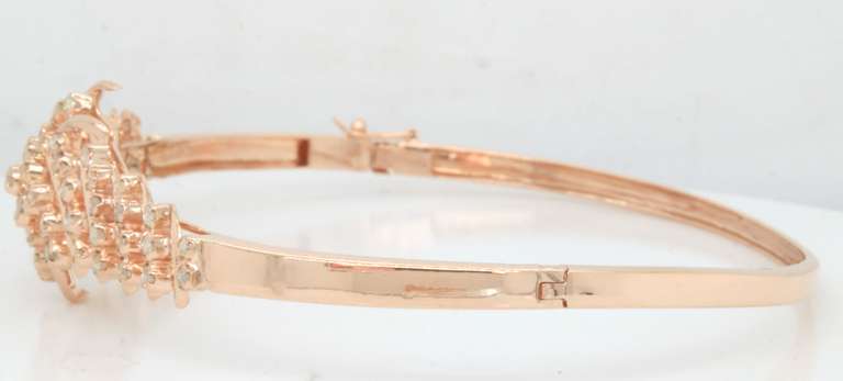 Romantic Rose Gold 1.25ctw Diamond Bangle Bracelet