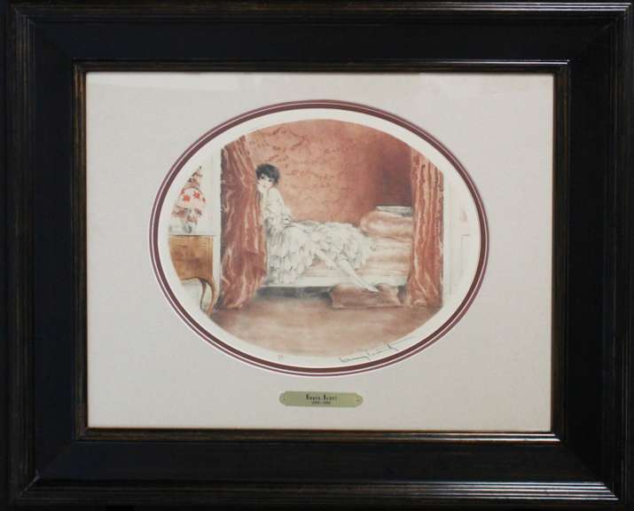 ORIGINAL HANDCOLORING SIGNED BY LOUIS ICART PINK ALCOVE 1929  ICART PINK ALCOVE