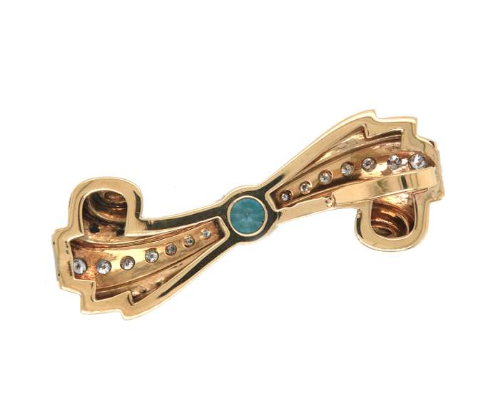 Attractive Blue Zircon and Diamond Pendant