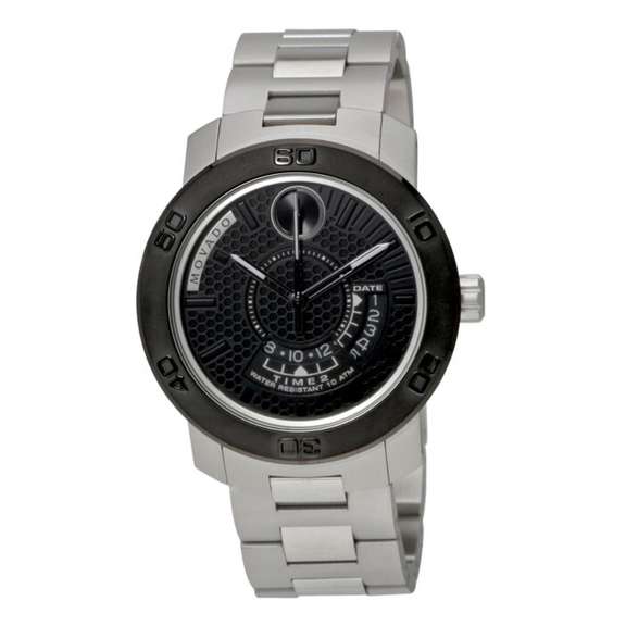 Movado Black Honeycomb Dial, Pre-Owned.