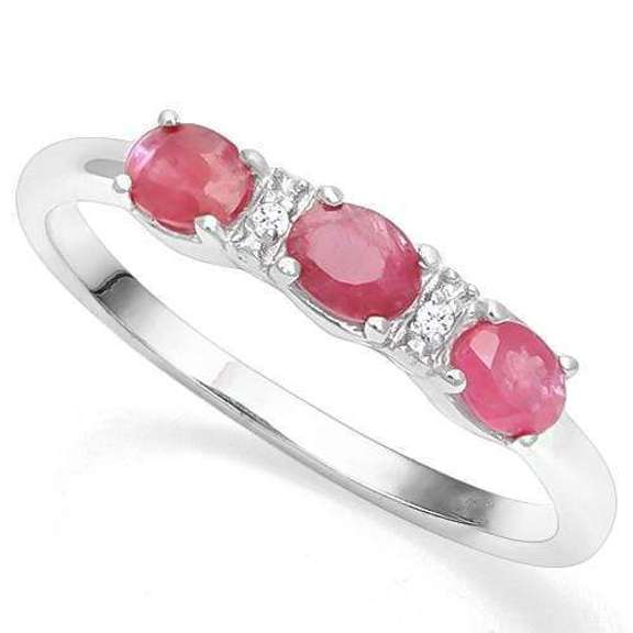925 STERLING SILVER OV 3*4 MM RUBY WOMEN RING