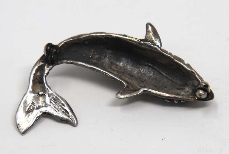 Sterling Silver Fish Brooch