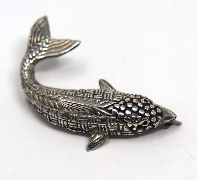 Sterling Silver Fish Brooch