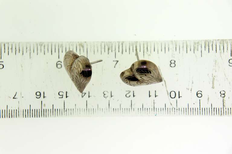 Vintage Sterling Silver Heart Earrings