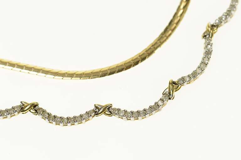 14K Yellow Gold 0.54 Ctw Diamond Scalloped Statement Chain Necklace