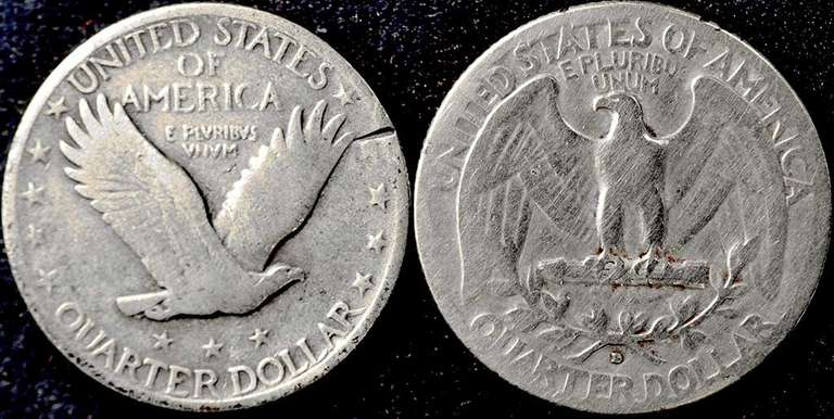 Lot Of 1921 Standing Liberty & 1932-D Washington Quarters